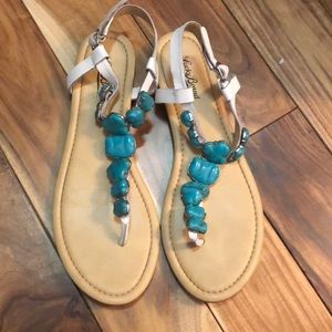 Lucky Brand Turquoise Stone Sandals Size 8.5